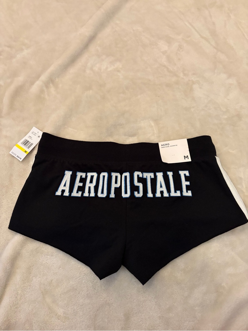 Aeropostale Black Women's Athletic Shorts with Light Blue Logo